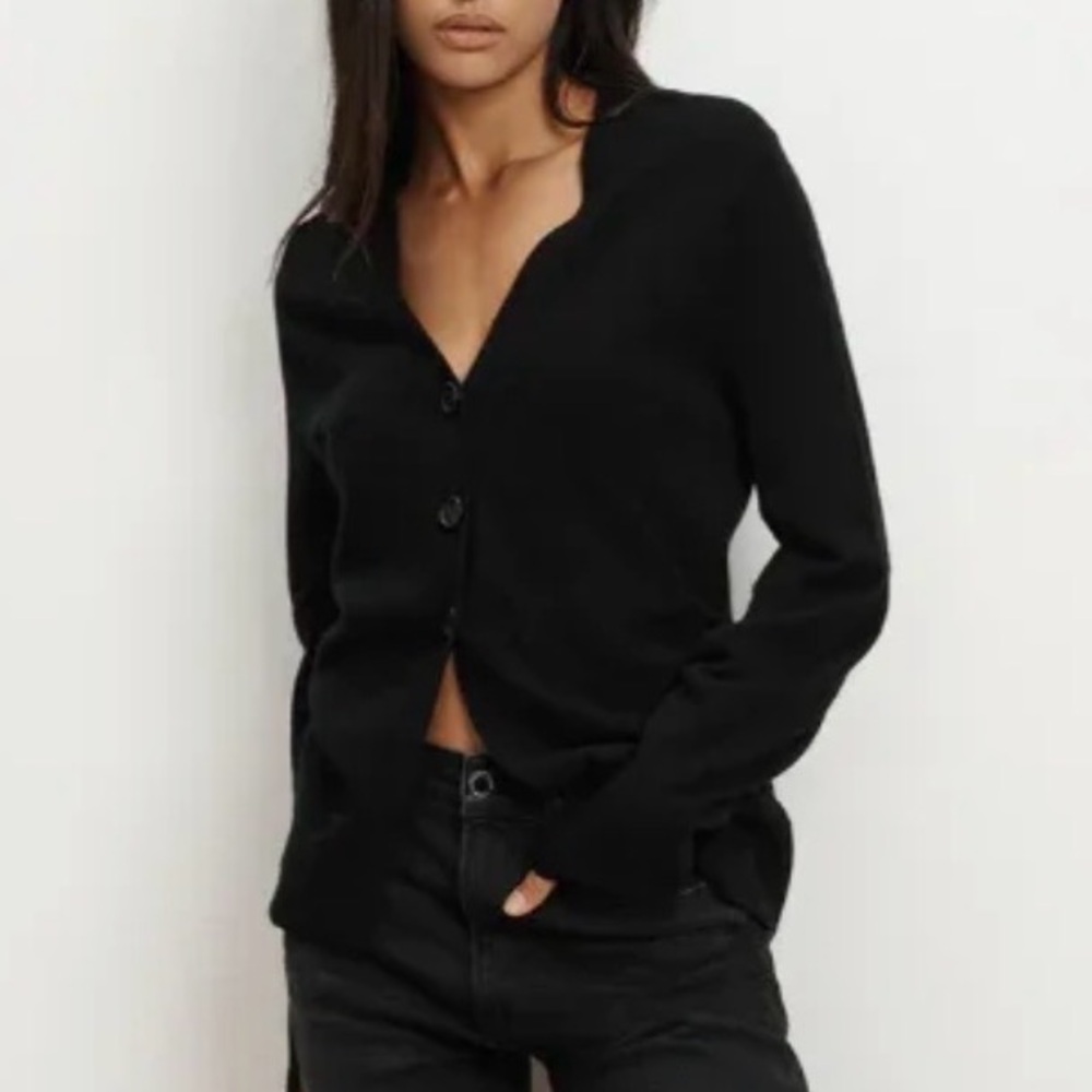 Veronica Beard Lamotte Cashmere Cardigan Black Size Small